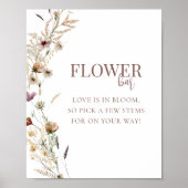 Waterverf Wildflower Vrijgezellenfeest Flower Bar Poster (Voorkant)