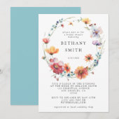 Waterverf Wildflower Vrijgezellenfeest Kaart (Voorkant / Achterkant)