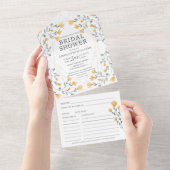 Waterverf Wildflower Vrijgezellenfeest met recept All In One Uitnodiging (Afscheurbaar)