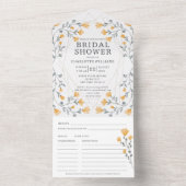 Waterverf Wildflower Vrijgezellenfeest met recept All In One Uitnodiging (Binnen)