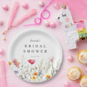 Waterverf Wildflower Vrijgezellenfeest Papier Bord (Feest)