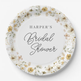 Waterverf Wildflower Vrijgezellenfeest Papieren Bordje