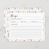 Waterverf Wildflower Vrijgezellenfeest Recept Kaar (Voorkant / Achterkant)