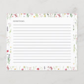 Waterverf Wildflower Vrijgezellenfeest Recept Kaar (Achterkant)