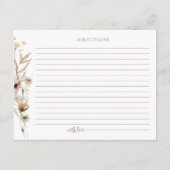 Waterverf Wildflower Vrijgezellenfeest Recept Kaar Informatiekaartje (Achterkant)