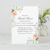 Waterverf Wildflower Vrijgezellenfeest Uitnodigen Kaart (Staand voorkant)