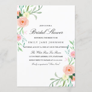  Waterverf Wildflower Vrijgezellenfeest Uitnodigen Kaart