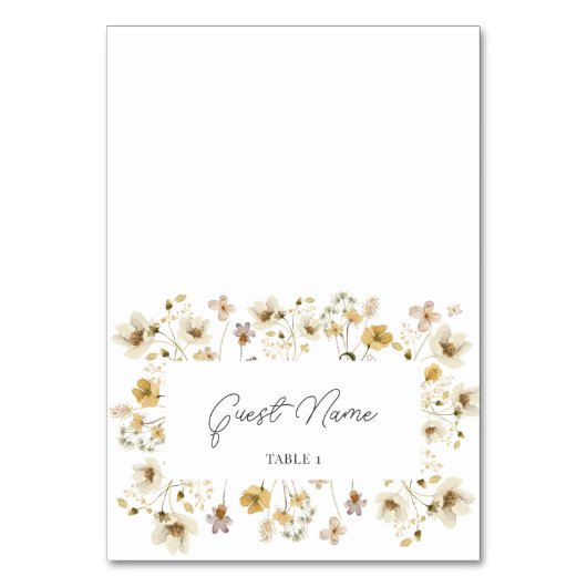 Waterverf Wildflower Weddenschap escorte Kaart (Voorkant)