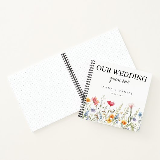 Waterverf Wildflower Weddenschap Notitieboek (Binnen)
