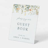 Waterverf Wildflower Weddenschap Reclamebord Met Voetstuk (Voorkant)