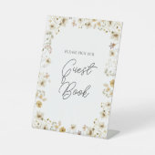 Waterverf Wildflower Weddenschap Reclamebord Met Voetstuk (Voorkant)