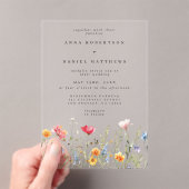 Waterverf Wildflower Wedding Acryl Uitnodigingen (Insitu (Draagbaar))