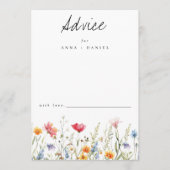 Waterverf Wildflower Wedding Advieskaart (Voorkant)