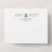 Waterverf Wildflower Wedding All In One Uitnodiging (Achterkant)