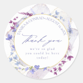 Waterverf Wildflower Wedding Bedankt Peri ID954 Ronde Sticker