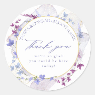 Waterverf Wildflower Wedding Bedankt Peri ID954 Ronde Sticker
