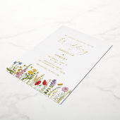 Waterverf Wildflower Wedding Floral Folie Uitnodiging (Gedraaid)