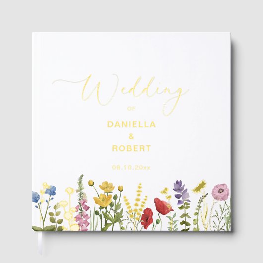 Waterverf Wildflower Wedding Floral Gastenboek (Voorkant)