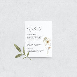 Waterverf Wildflower Wedding - Gegevens Informatiekaartje