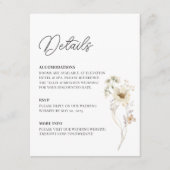 Waterverf Wildflower Wedding - Gegevens Informatiekaartje (Voorkant)