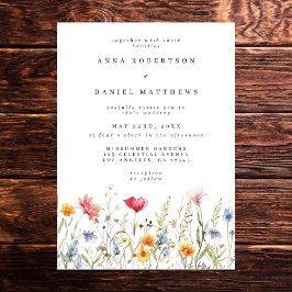 Waterverf Wildflower Wedding Kaart