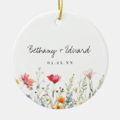 Waterverf Wildflower Wedding Keramisch Ornament (Voorkant)