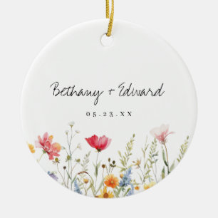 Waterverf Wildflower Wedding Keramisch Ornament