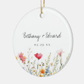 Waterverf Wildflower Wedding Keramisch Ornament (Links)
