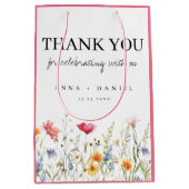 Waterverf Wildflower Wedding Medium Gift Bag Cadeauzakje (Voorkant)