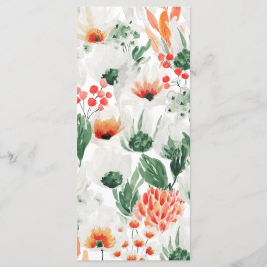 Waterverf Wildflower Wedding Menu (Achterkant)