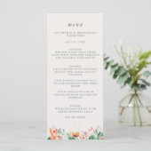Waterverf Wildflower Wedding Menu (Staand voorkant)