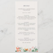 Waterverf Wildflower Wedding Menu (Voorkant)