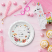 Waterverf Wildflower Wedding Papieren Bordje (Feest)