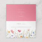 Waterverf Wildflower Wedding Plaatskaartje (Buitenkant ongevouwen)