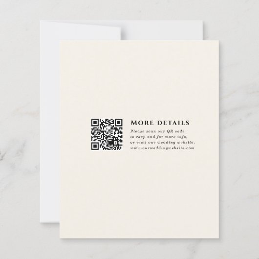 Waterverf Wildflower Wedding QR C Enclosure Kaarte (Achterkant)