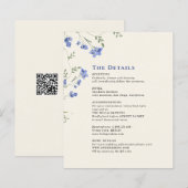 Waterverf Wildflower Wedding QR C Enclosure Kaarte (Voorkant / Achterkant)