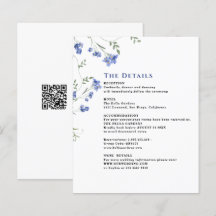 Waterverf Wildflower Wedding QR C Enclosure Kaarte