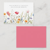 Waterverf Wildflower Wedding Registry Enclosure Informatiekaartje (Voorkant / Achterkant)