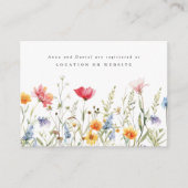 Waterverf Wildflower Wedding Registry Enclosure Informatiekaartje (Voorkant)