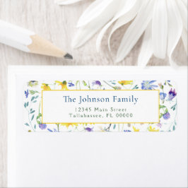 Waterverf Wildflower Wedding Return-adres Etiket
