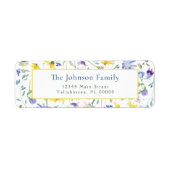 Waterverf Wildflower Wedding Return-adres Etiket (Voorkant)