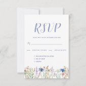  Waterverf Wildflower Wedding RSVP (Voorkant)