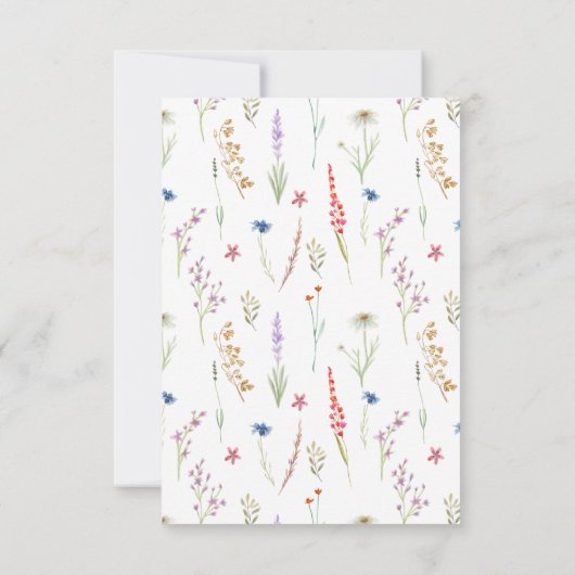  Waterverf Wildflower Wedding RSVP (Achterkant)