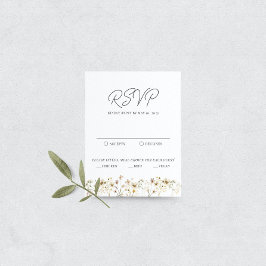 Waterverf Wildflower Wedding RSVP Kaart