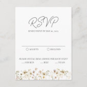 Waterverf Wildflower Wedding RSVP Kaart (Voorkant)