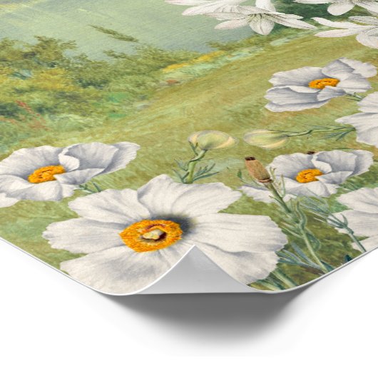 Waterverf Wildflower Wedding Seating Chart Poster (Hoek)