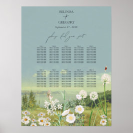 Waterverf Wildflower Wedding Seating Chart Poster