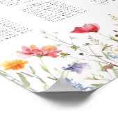 Waterverf Wildflower Wedding Seating Chart Poster (Hoek)
