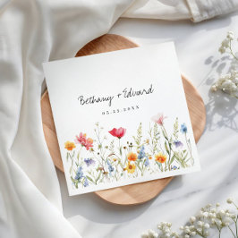 Waterverf Wildflower Wedding Servet