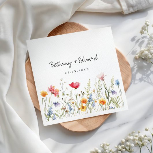 Waterverf Wildflower Wedding Servet